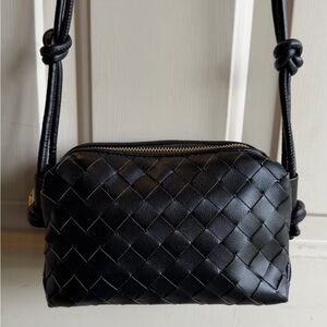 Black Woven Crossbody Bag Dupe
